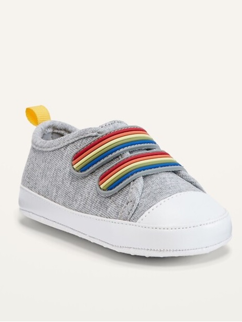 Old Navy Unisex Rainbow Strap Jersey Knit Sneakers Gray Size 3-6 Months